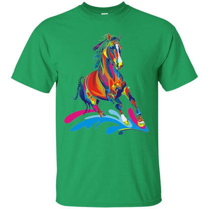Horse Lovers T-shirts Colorful Horse Irish Green