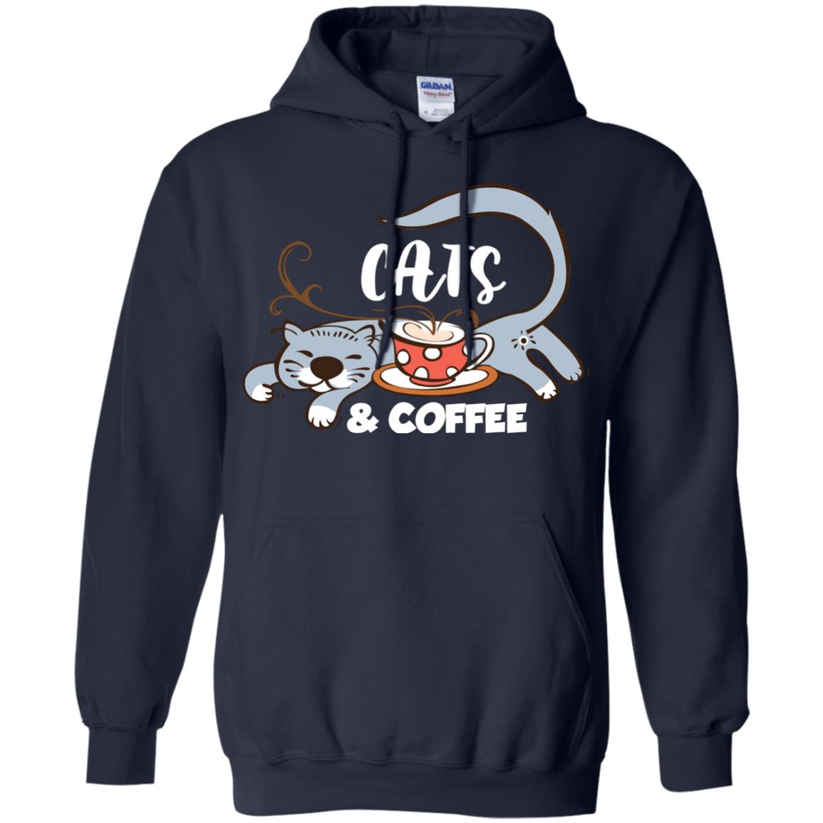 A Good Day Start With Cat And Coffee Cat Lover T-shirt Navy