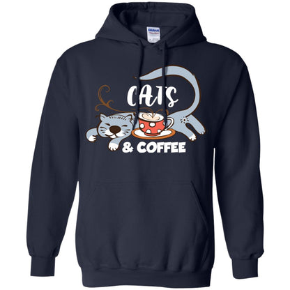 A Good Day Start With Cat And Coffee Cat Lover T-shirt Navy