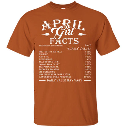 April Girl Facts T-shirt Texas Orange