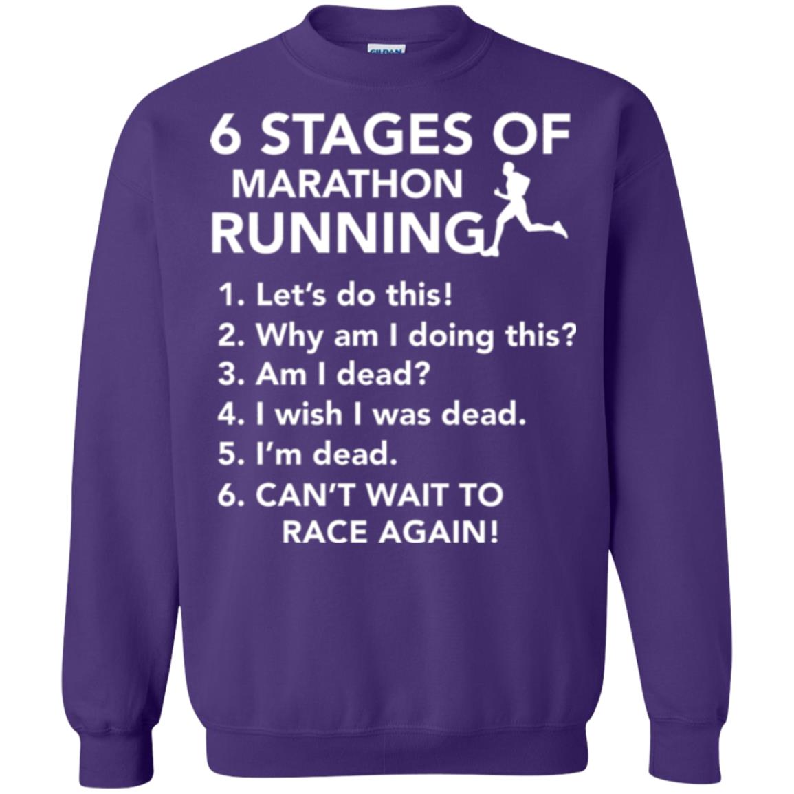 Runner T-shirt 6 Stages Of Marathon Running Purple