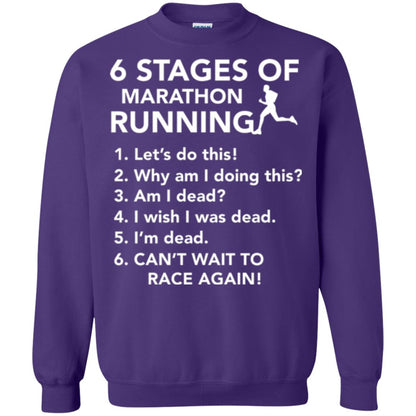 Runner T-shirt 6 Stages Of Marathon Running Purple