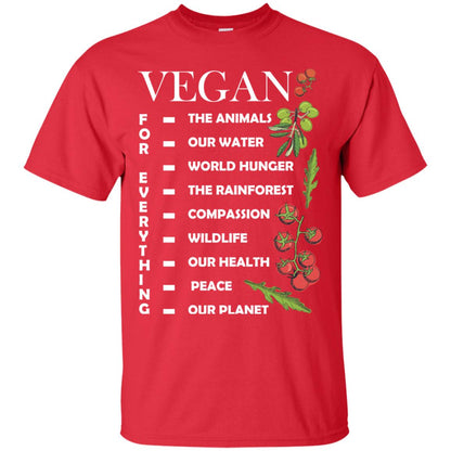 Vegetarian T-shirt Vegan For Everything Red
