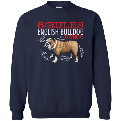 5 Rules For English Bulldog Owners Dog Lover Shirt Navy