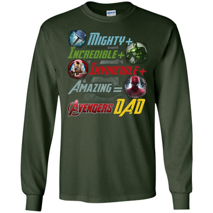 Mighty Incredible Invincible Amazing Dad Movie Fan T-shirt Forest Green