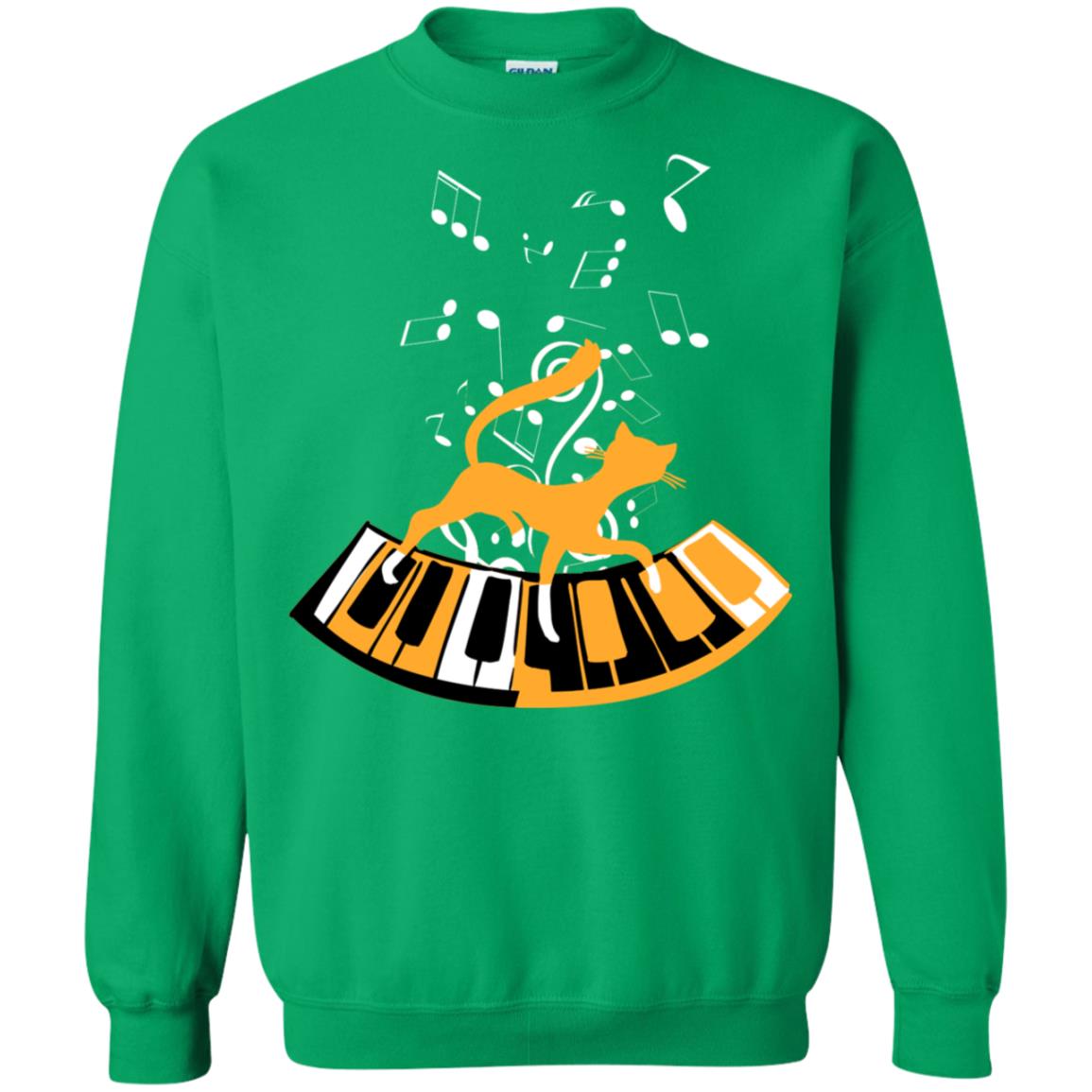 Cat Plays Piano Shirt For Mens Womens Irish Green