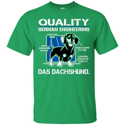 Quality German Engineering Das Dachshund Dog Lover T-shirt Irish Green