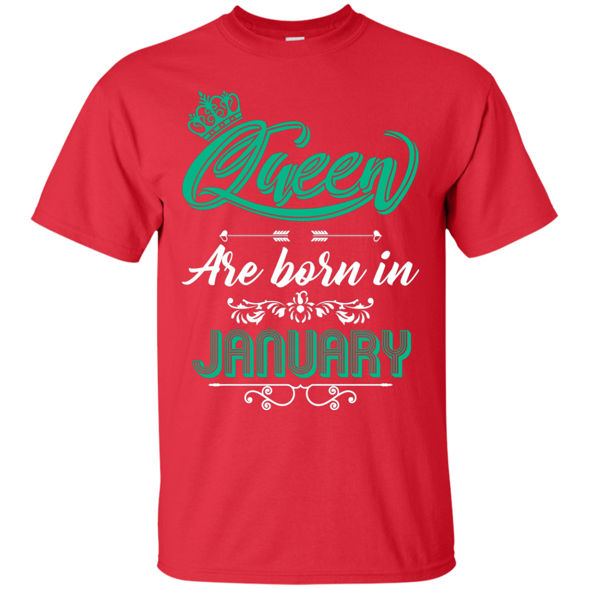 Brithday T-Shirt Queen Are Born In January Red