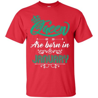 Brithday T-Shirt Queen Are Born In January Red