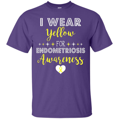 I Wear Yellow For Endometriosis Awareness Support Gift Shirt Purple
