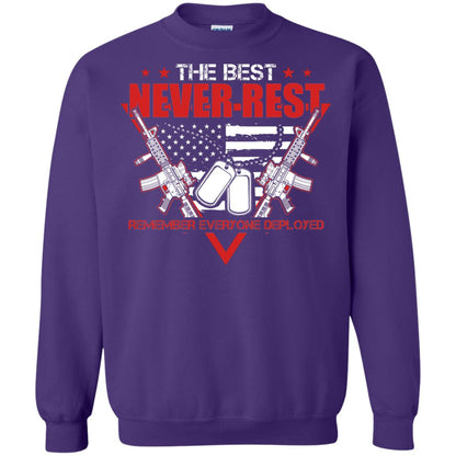 The Best Never Rest Remember Everyone Deployed Military Shirt Purple