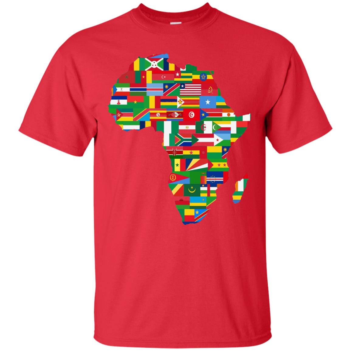 Proud African Country Flags Continent Love Proud African American T-shirt Red