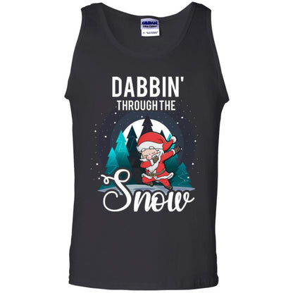 Christmas T-shirt Santa Claus Dabbing Through The Snow Black