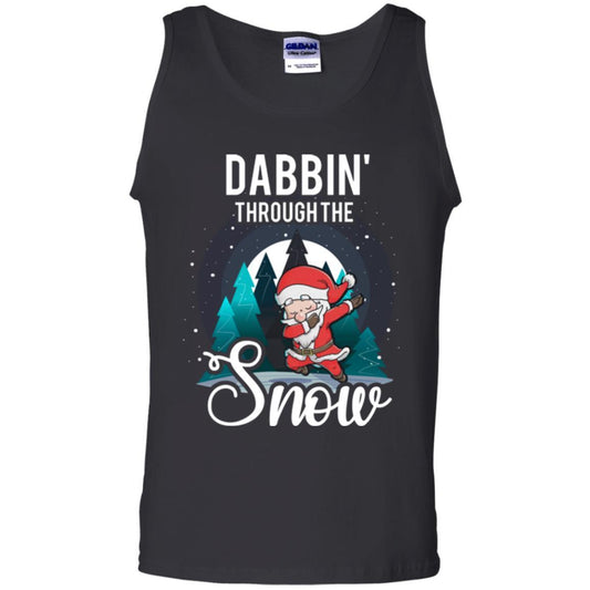 Christmas T-shirt Santa Claus Dabbing Through The Snow Black