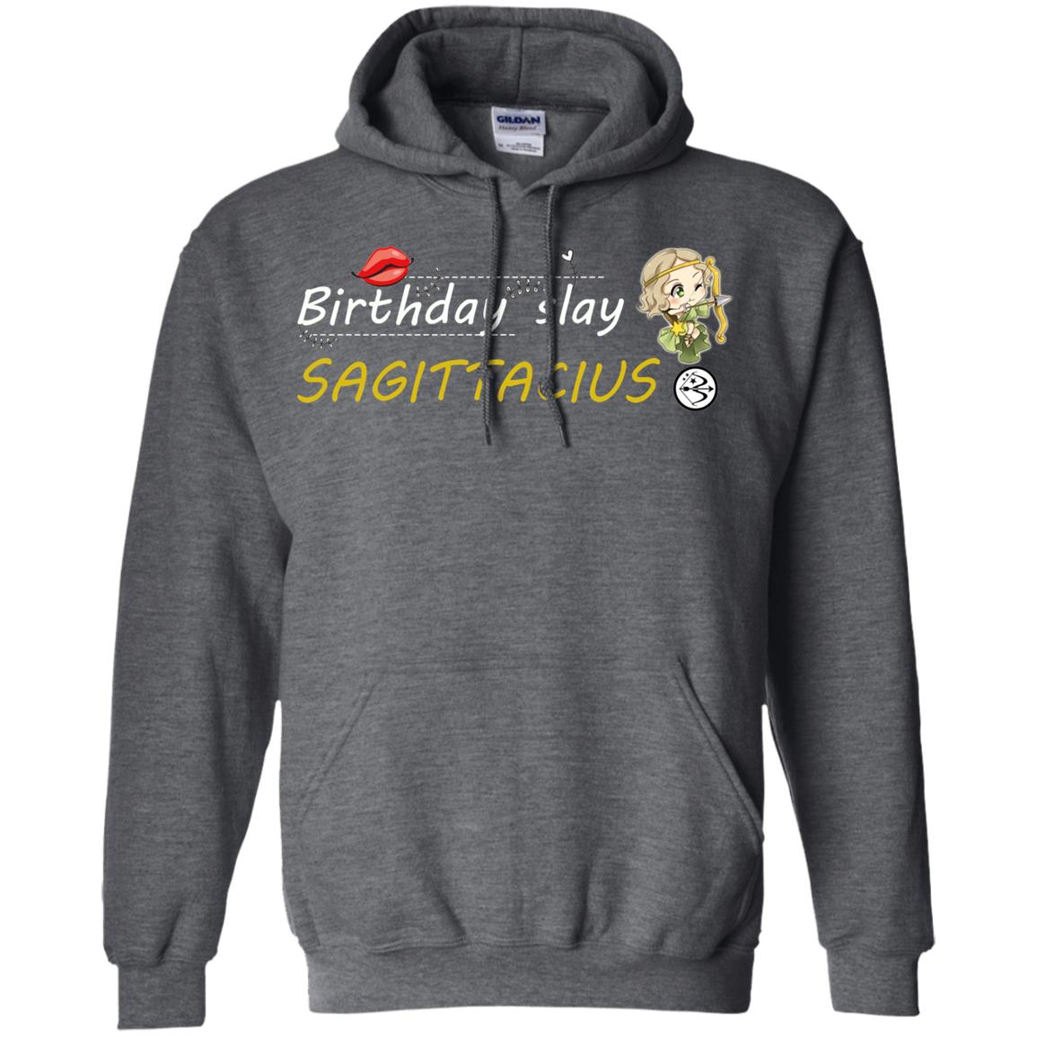 Cute Sagittarius Girl Birthday Lip Slay T-shirt Dark Heather