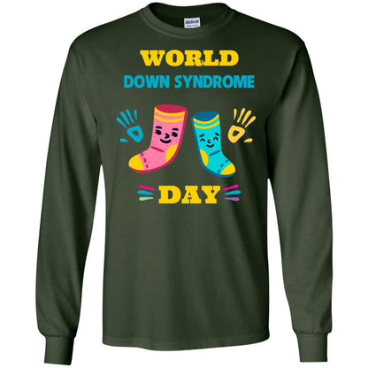 World Down Syndrome Day Hands And Stocks Shirt Forest Green