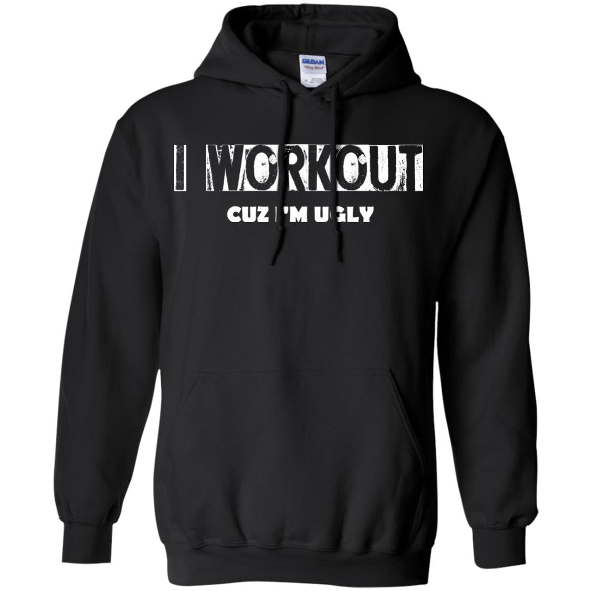 Gymer T-shirt I Workout Cuz I'm Ugly Black