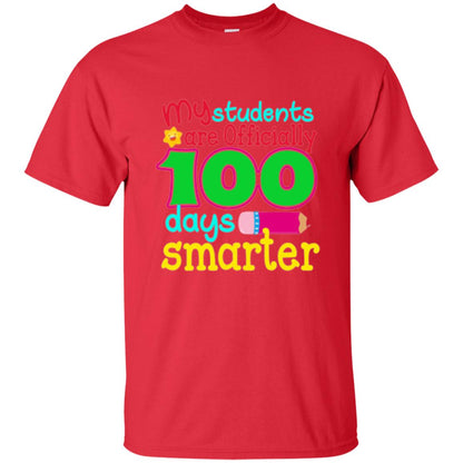 Teacher T-shirt My Students Are Officially 100 Days Smarter Red