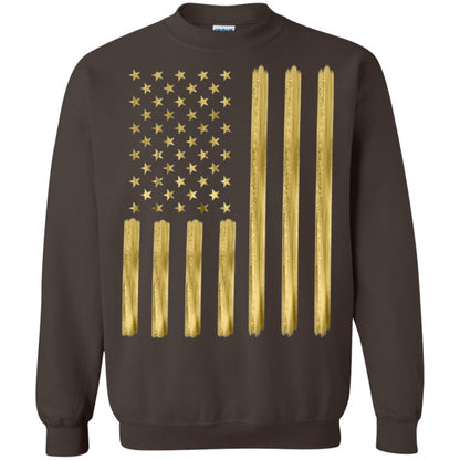 Faux Gold Paint American Flag T-shirt Dark Chocolate