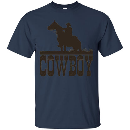 Horse Rider Western Cowboy T-shirt Navy