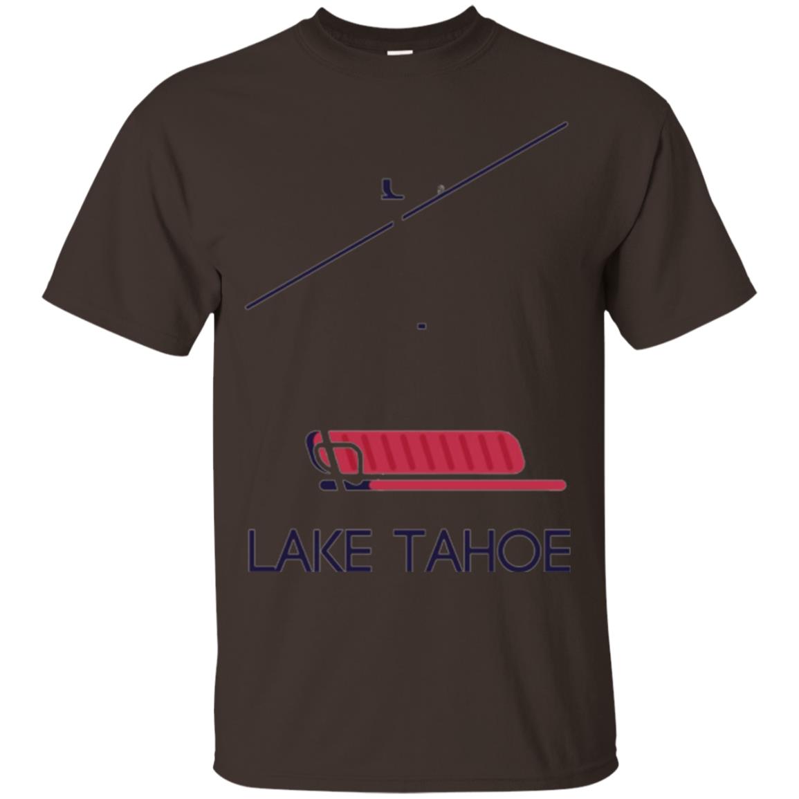 Ski Chair Lift T-shirt Lake Tahoe California Dark Chocolate