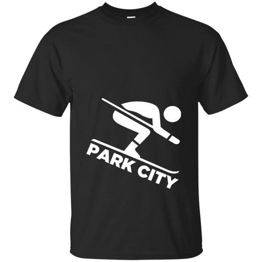 Downhill Skiing T-shirt Park City Utah Black
