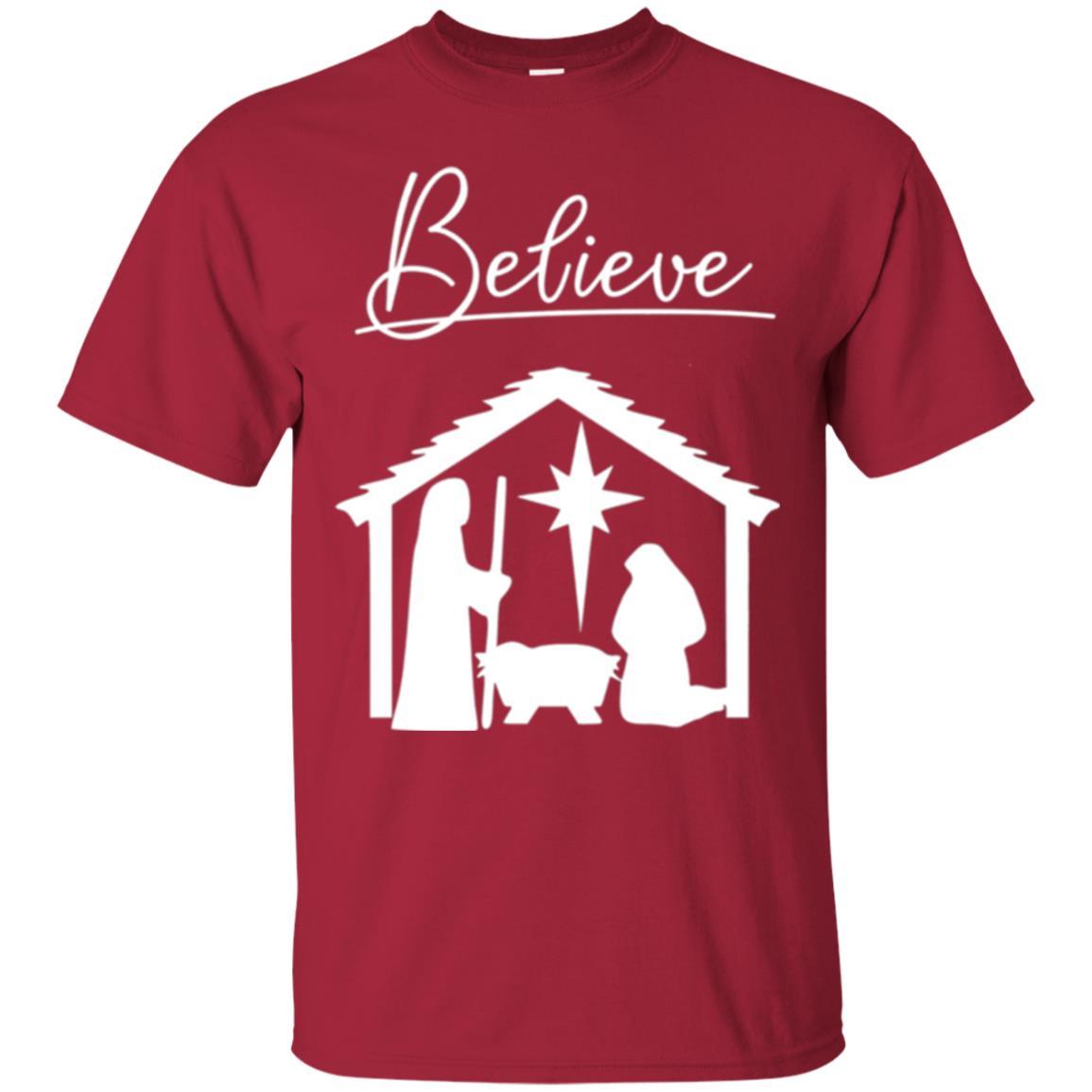 Christian Christmas T-shirt Believe Jesus Celebrate Cardinal