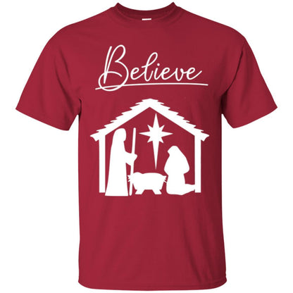 Christian Christmas T-shirt Believe Jesus Celebrate Cardinal