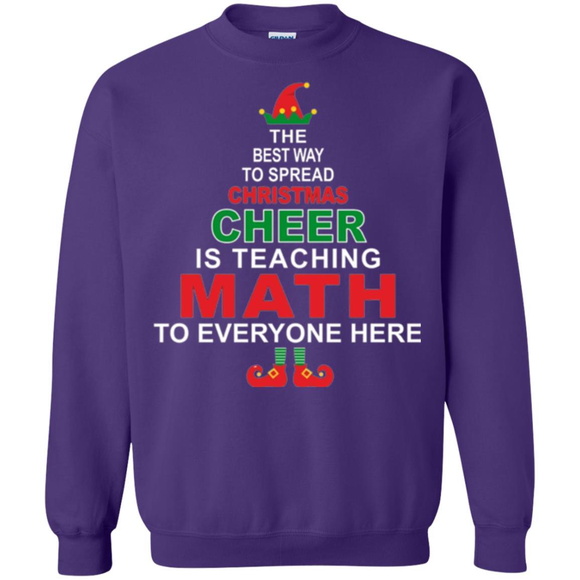 Elf Christmas T-shirt Math Teacher Christmas T-shirt Purple