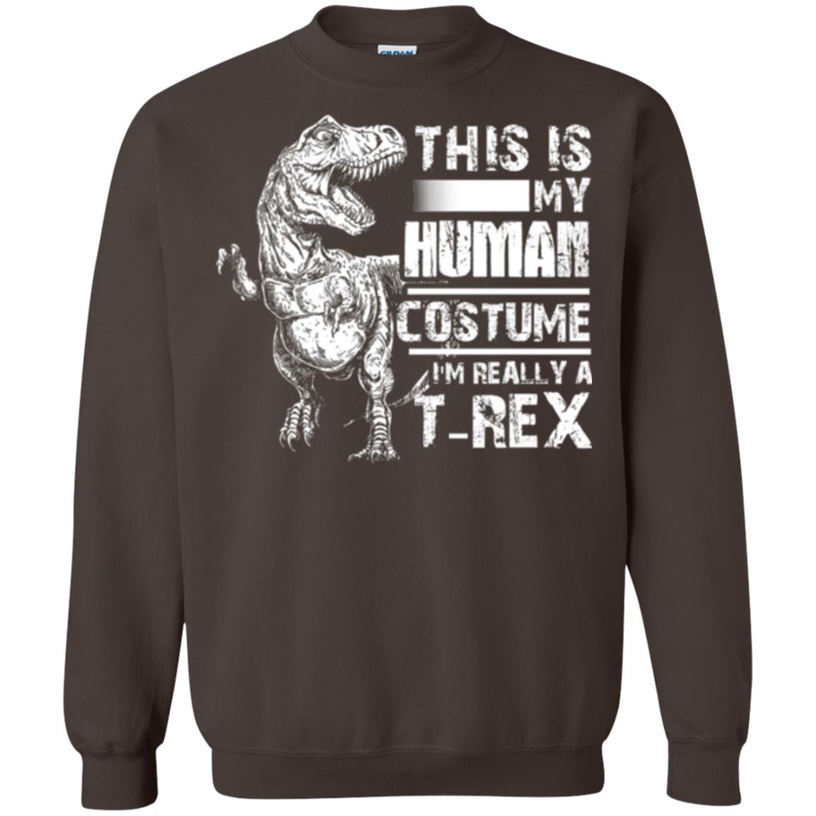 Dinosaus T-shirt This Is My Human Costume Shirt Human Dark Chocolate
