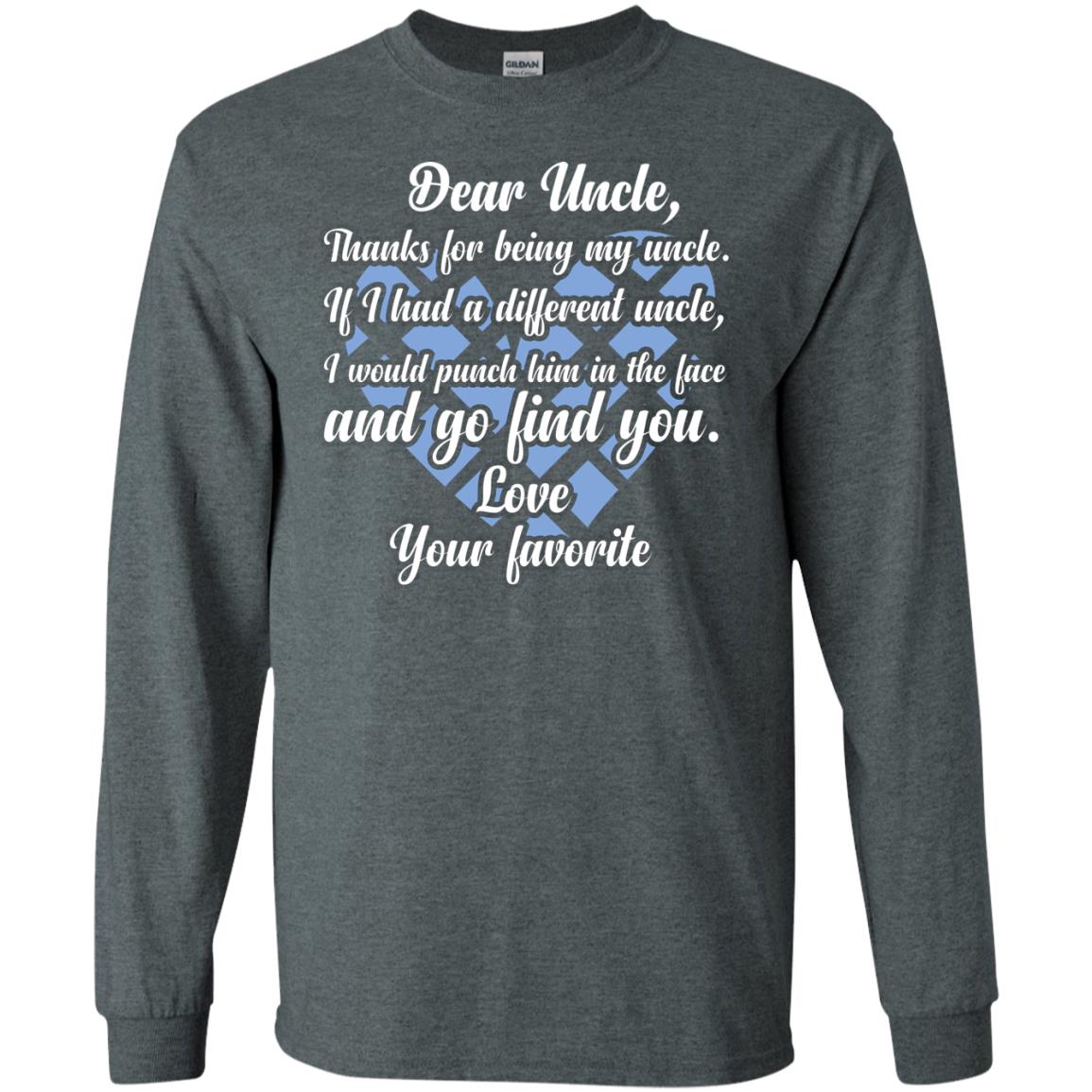 Dear Unclethank For Being My Uncle Family T-shirt Dark Heather