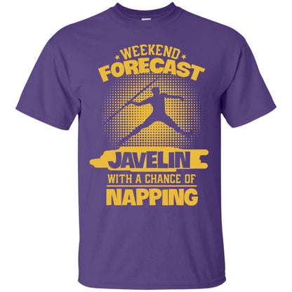 Weekend Forecast Javelin With A Chance Of Napping Shirt Purple