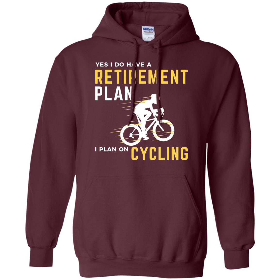 Funny Bicycle Cycling T-shirt Retirement Plan I Plan On Cycling Maroon