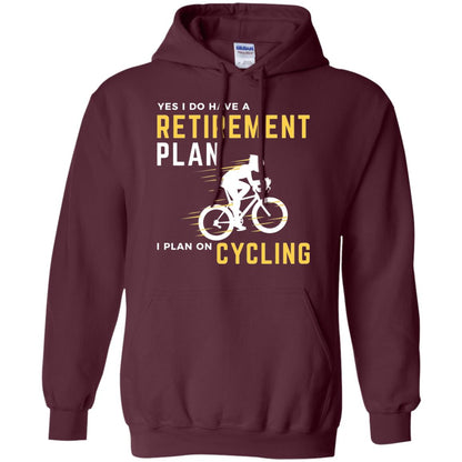Funny Bicycle Cycling T-shirt Retirement Plan I Plan On Cycling Maroon