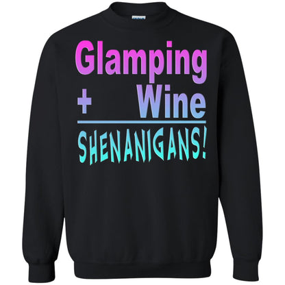 Glamping Drink Wine Shenanigans Funny Happy Glamper T-shirt Black