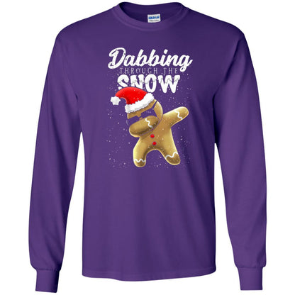 Dabbing Gingerbread T-shirt Dabbing Through The Snow Purple