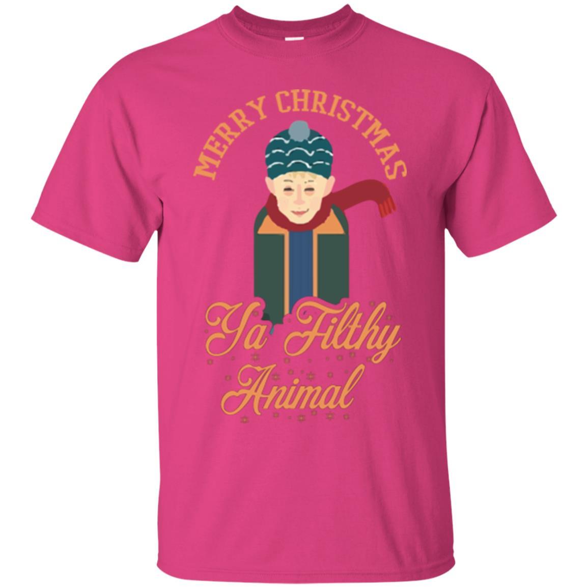 Christmas T-shirt Merry Christmas Ya Filthy Animal Heliconia