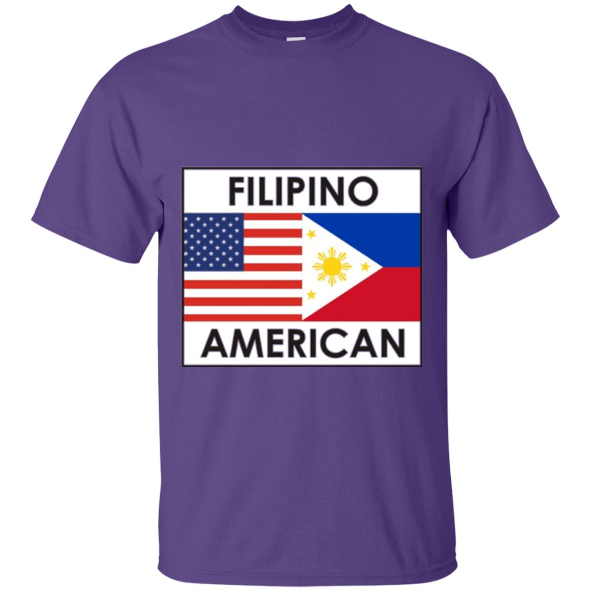 Filipino American T-shirt Philippines Usa Flags Purple