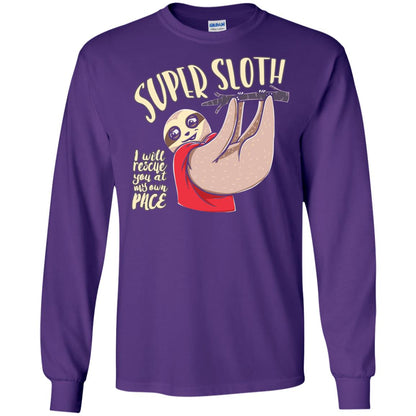 Funny Sloth T-shirt I Will Rescue You At My Own Pace Purple