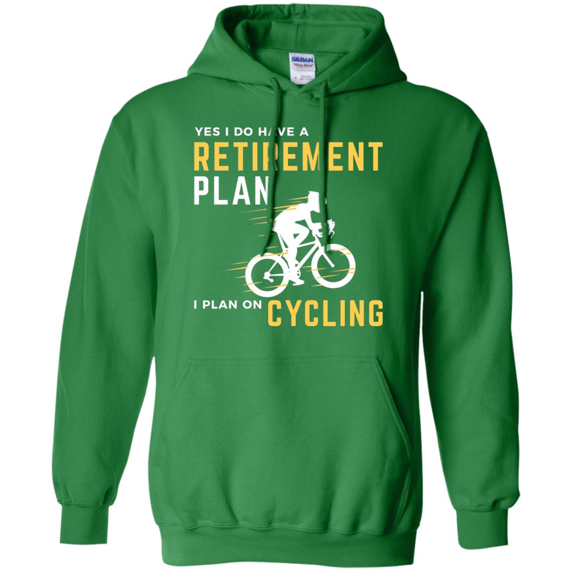 Funny Bicycle Cycling T-shirt Retirement Plan I Plan On Cycling Irish Green