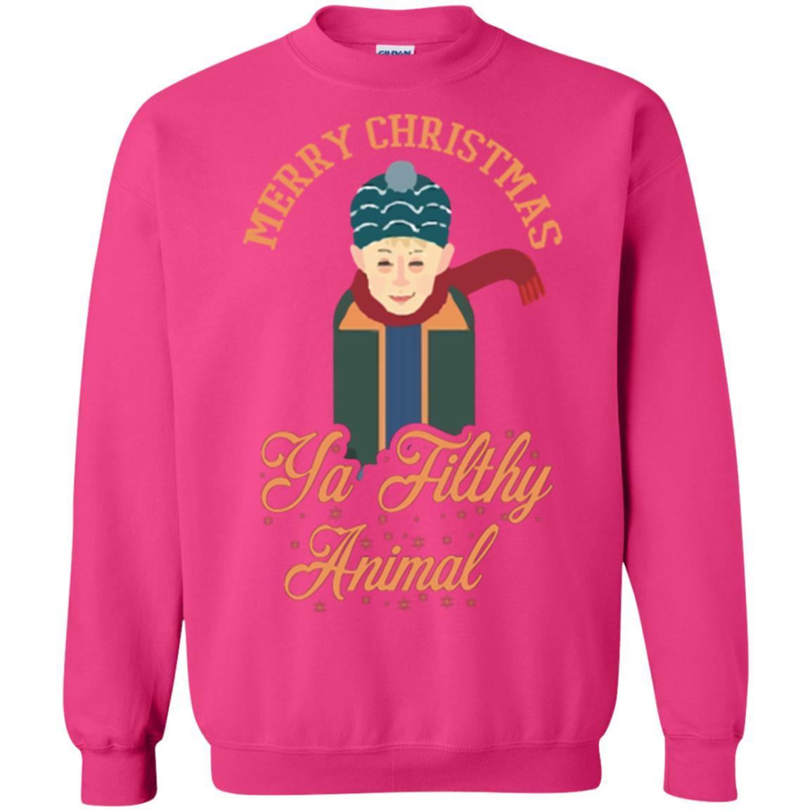 Christmas T-shirt Merry Christmas Ya Filthy Animal Heliconia