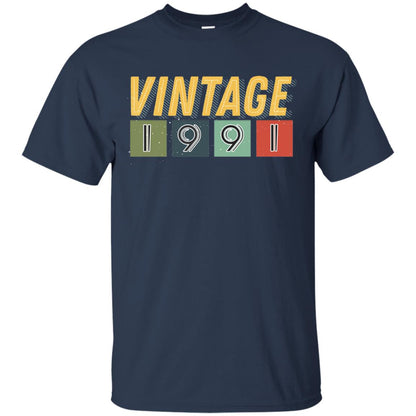 Vintage 1991 27th Birthday Gift Shirt For Mens Or Womens Navy
