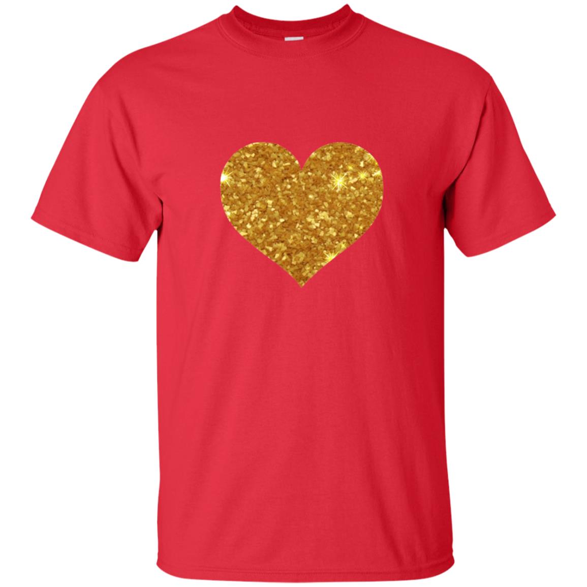 Valentine_s Day T-shirt Gold Heart