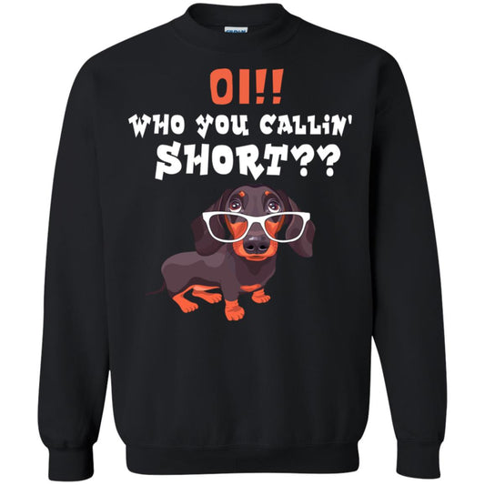 Oi Who You Calling Short Dachshund Gift Shirt Black