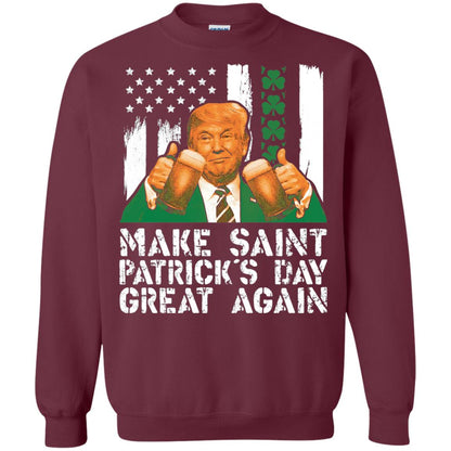 Make St Patrick_s Day Great Again Funny Trump T-shirt Maroon