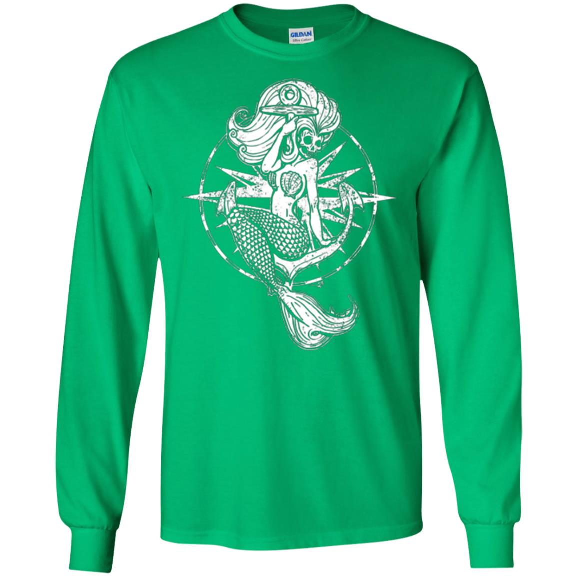 Mermaid Lover T-shirt Skull Mermaid Irish Green