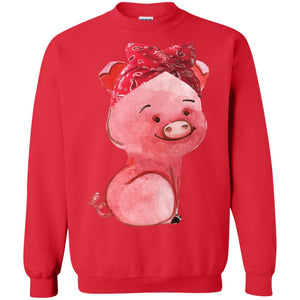 Pig Bandana Cute Pig Lovers Shirt For Girl And WomenG180 Gildan Crewneck Pullover Sweatshirt 8 oz.