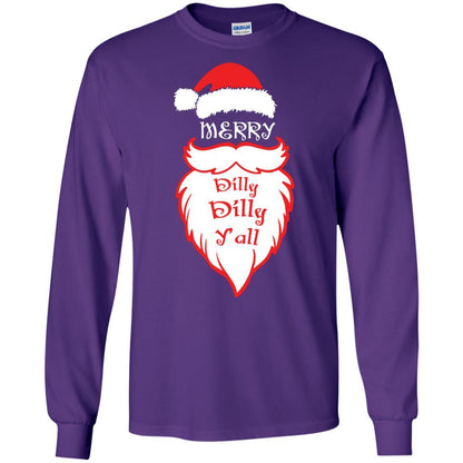 Christmas T-shirt Merry Dilly Dilly Y'all Purple