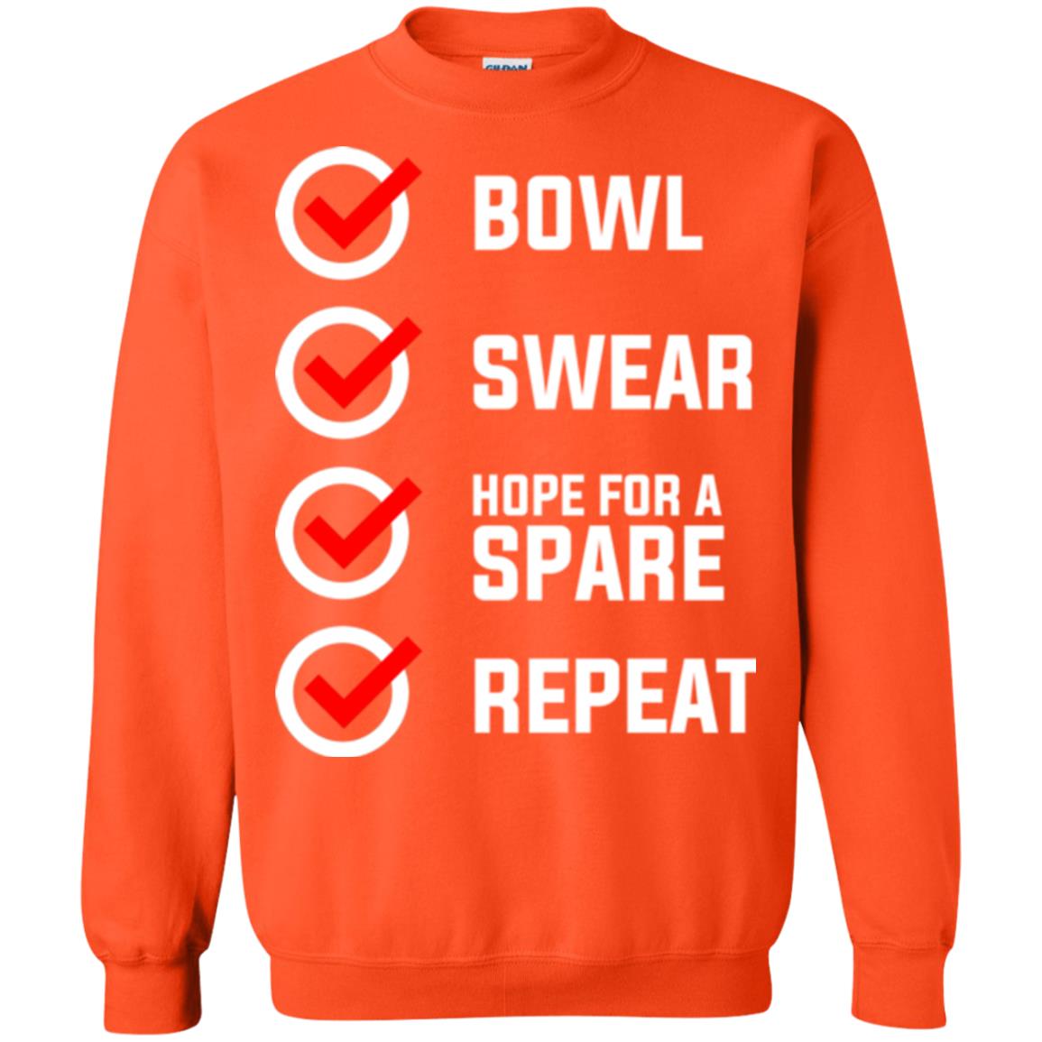 Bowling Lover T-shirt Bowl Swear Hope For A Spare Repeat Orange