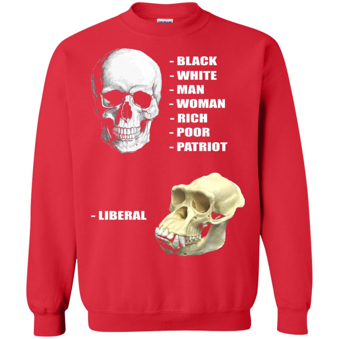 Funny Cool Skulls T-shirt Modern America Patriot Liberal Red